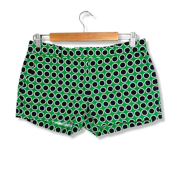 Michael Michael Kors Green, Black and White Circular Print Chino Shorts 4 - Picture 1 of 7